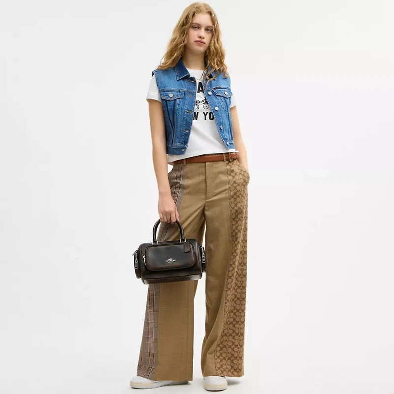 Rowan Satchel Bag With Pockets In Loved Leather