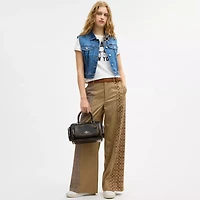 Rowan Satchel Bag With Pockets In Loved Leather