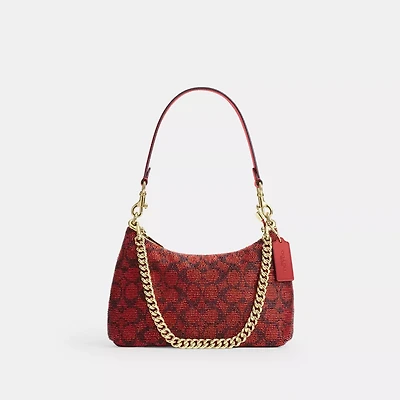 Teri Shoulder Bag Signature Beaded Satin