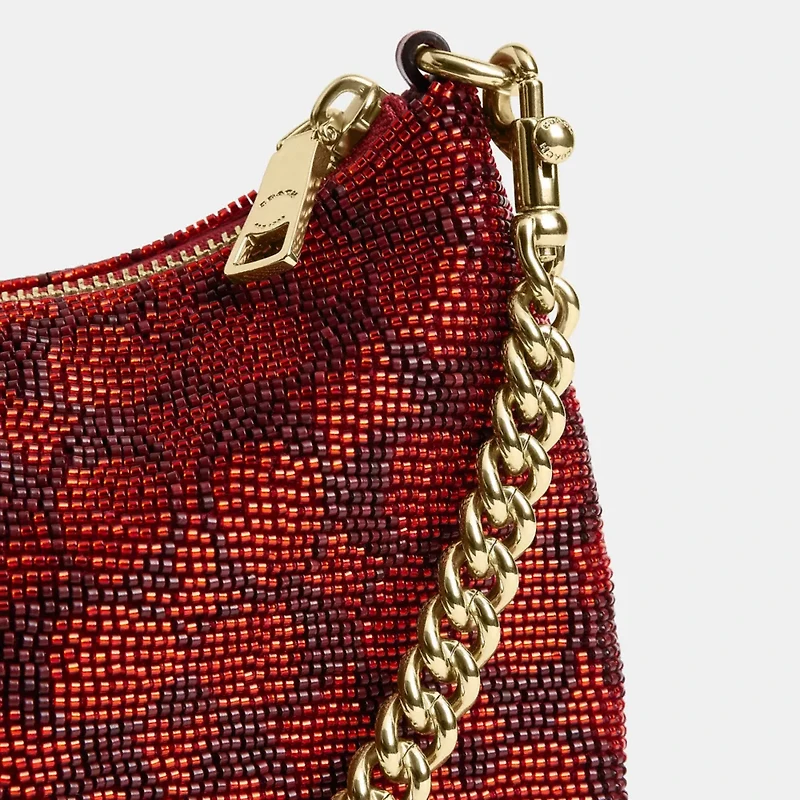 Teri Shoulder Bag Signature Beaded Satin