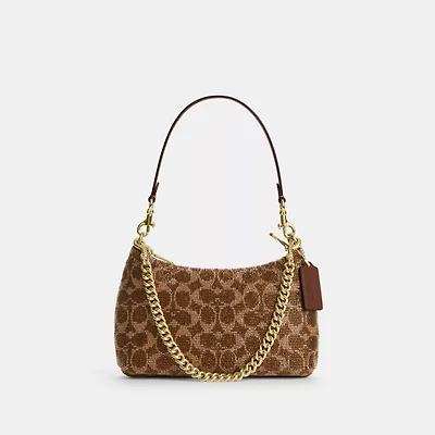 Teri Shoulder Bag In Signature Beaded Satin