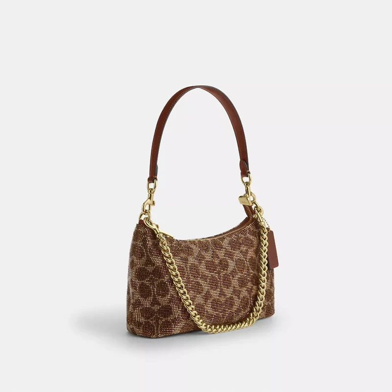 Teri Shoulder Bag In Signature Beaded Satin