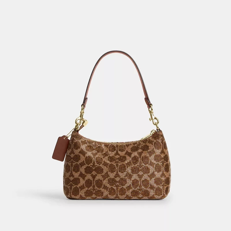 Teri Shoulder Bag In Signature Beaded Satin