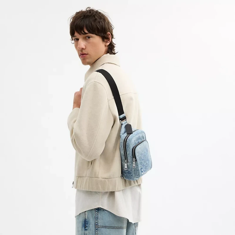 Racer Sling Pack In Loved Signature Denim
