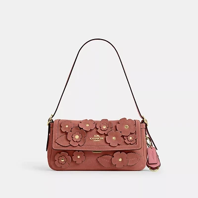 Etta Small Flap Shoulder Bag With Floral Applique