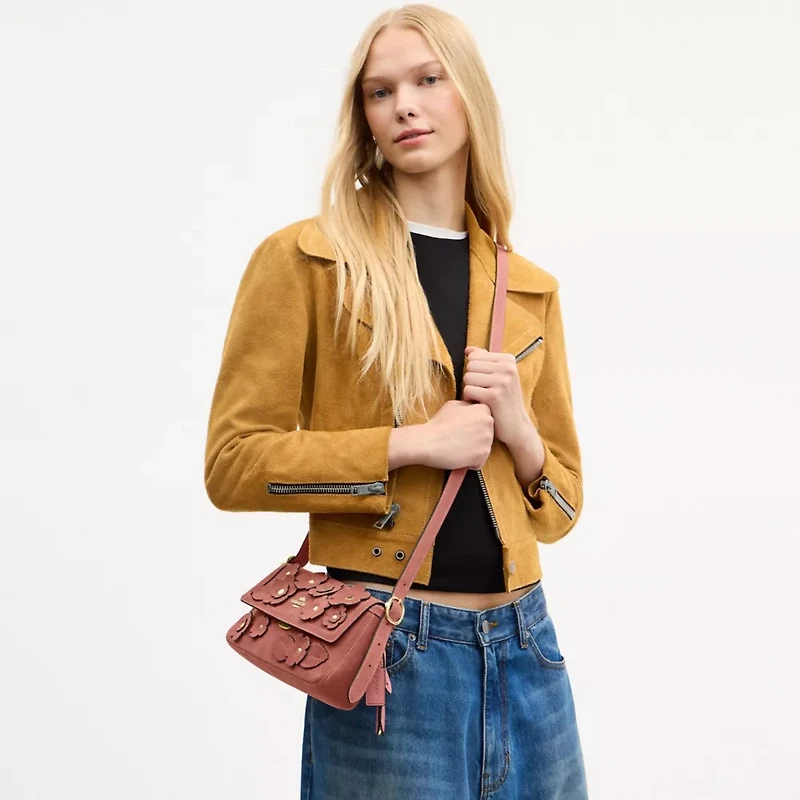 Etta Small Flap Shoulder Bag With Floral Applique
