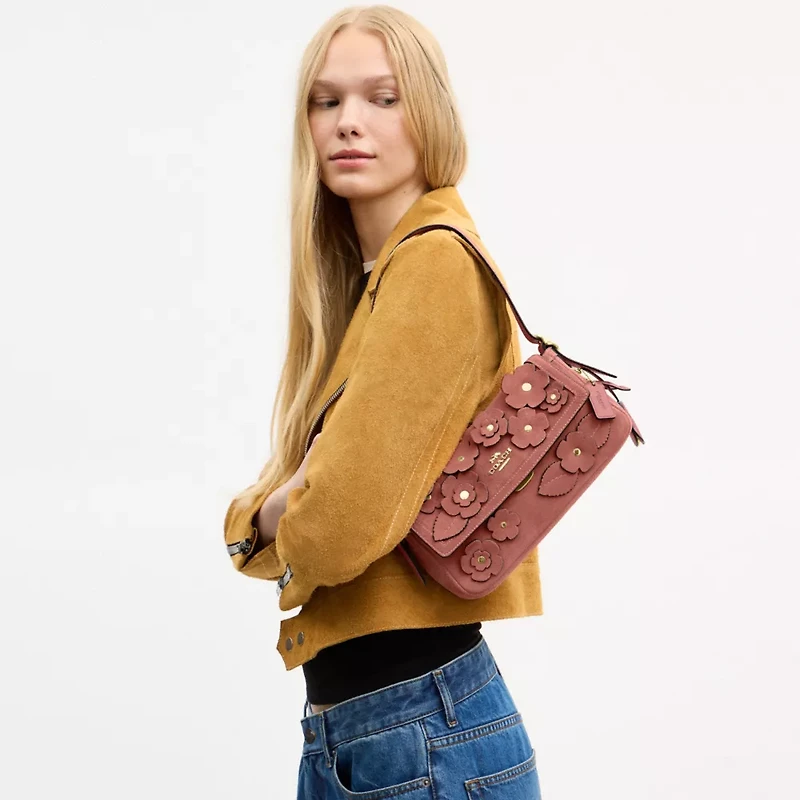 Etta Small Flap Shoulder Bag With Floral Applique