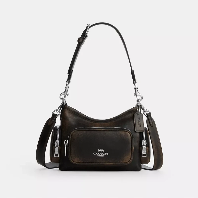 Laurel Shoulder Bag 22 With Pockets In Loved Leather