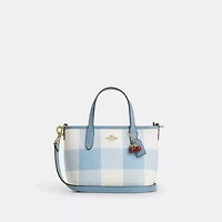 City Mini Tote Bag With Gingham Print And Charm