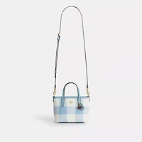 City Mini Tote Bag With Gingham Print And Charm