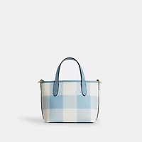 City Mini Tote Bag With Gingham Print And Charm