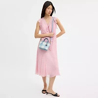 City Mini Tote Bag With Gingham Print And Charm