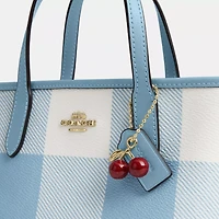City Mini Tote Bag With Gingham Print And Charm