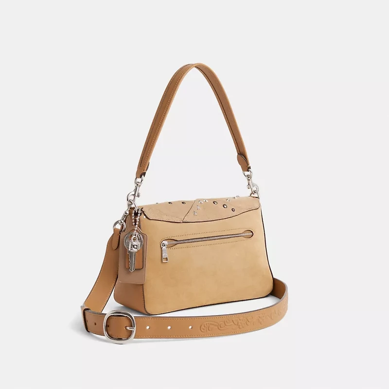 Upcrafted Soft Tabby Shoulder Bag With Rivets And Tooling