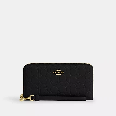 Long Zip Around Wallet In Signature Leather