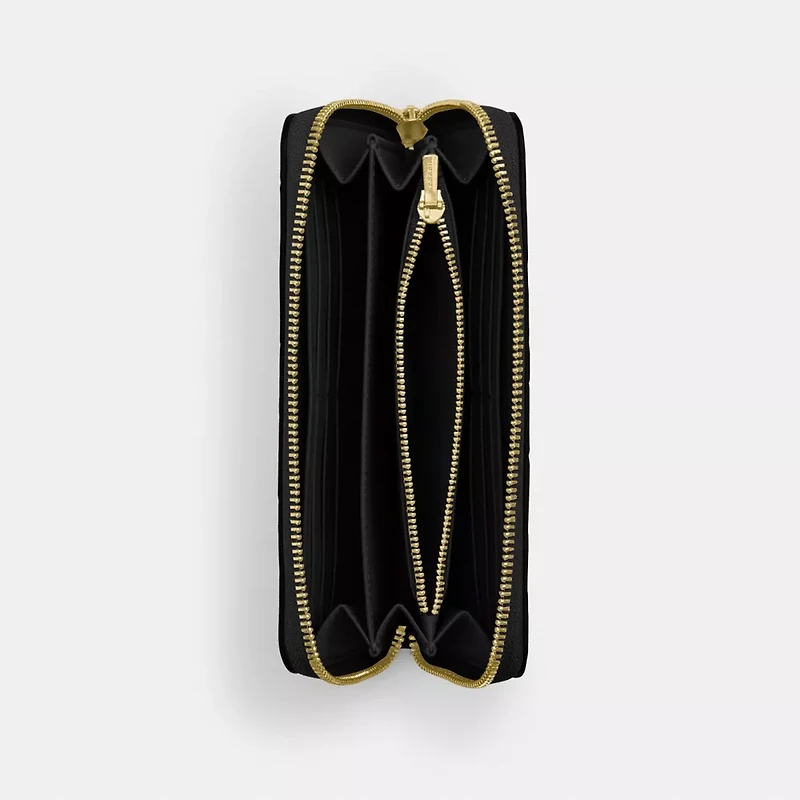 Long Zip Around Wallet In Signature Leather