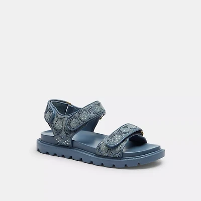 Brynn Sandal Crystal Signature Denim