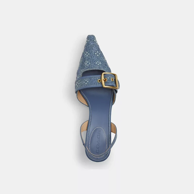 Margot Slingback Crystal Signature Denim