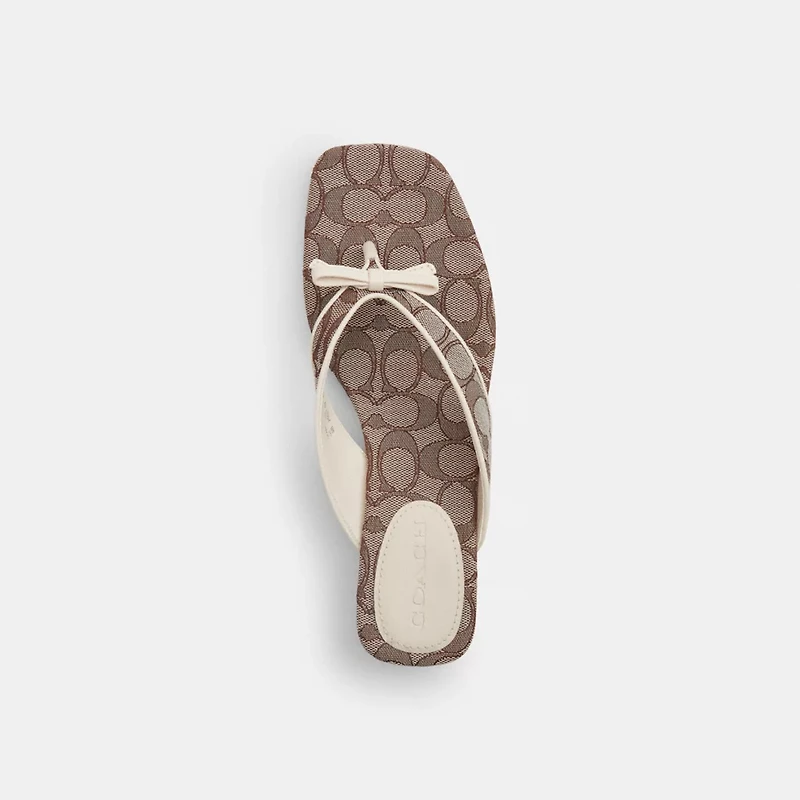Bow Thong Kitten Heel Signature Jacquard