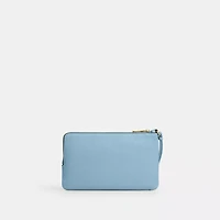 Double Zip Wristlet With Gingham Print