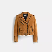 Restored Suede Mini Biker Jacket