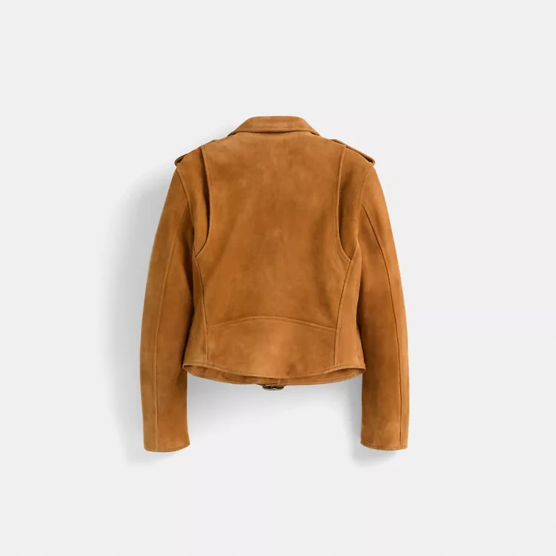 Restored Suede Mini Biker Jacket