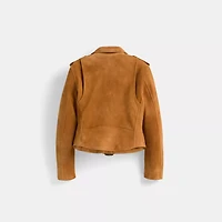 Restored Suede Mini Biker Jacket