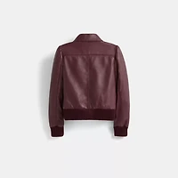 Restored Leather Tailored Bomber Jacket