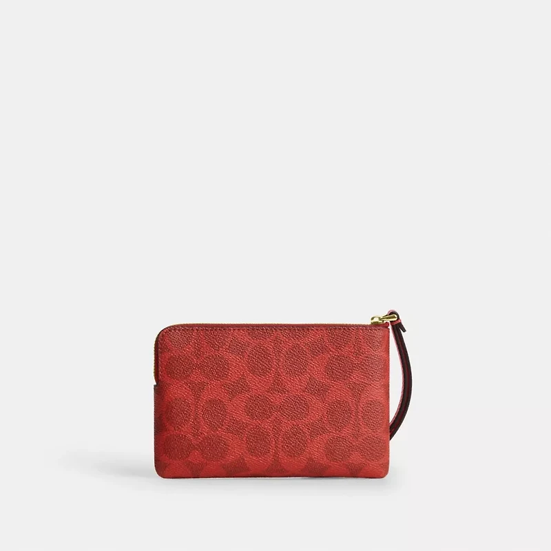 Corner Zip Wristlet Signature Canvas