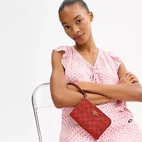 Corner Zip Wristlet Signature Canvas