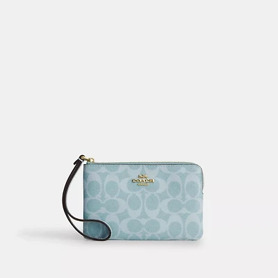 Corner Zip Wristlet In Signature Canvas