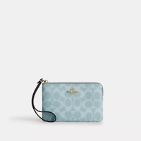 Corner Zip Wristlet In Signature Canvas