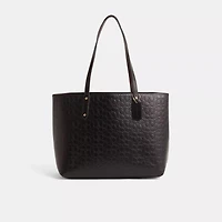 Restored Central Tote With Zip In Signature Leather