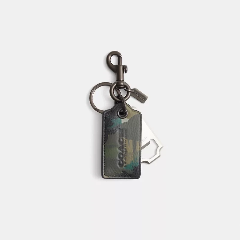 Restored Bottle Opener Key Fob With Camo Print