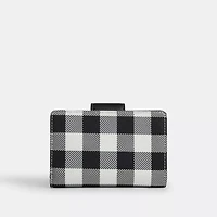 Medium Corner Zip Wallet With Gingham Print
