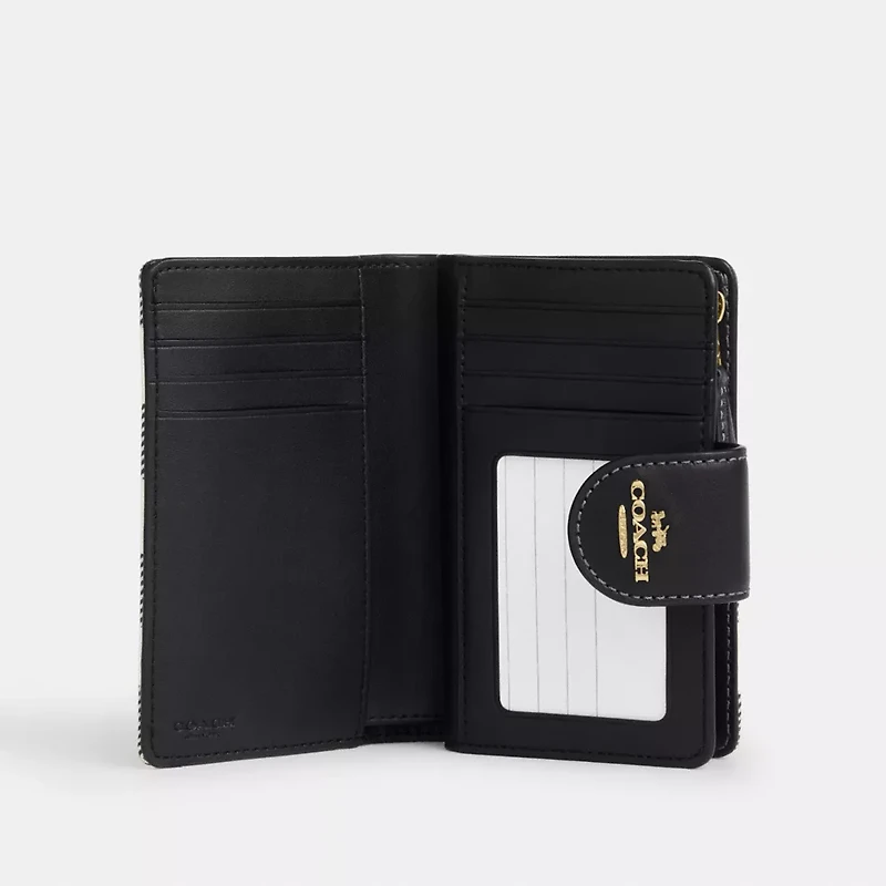 Medium Corner Zip Wallet With Gingham Print