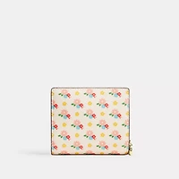 Snap Wallet With Floral Print And Charm