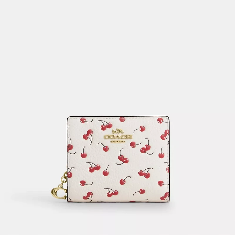 Snap Wallet With Cherry Print
