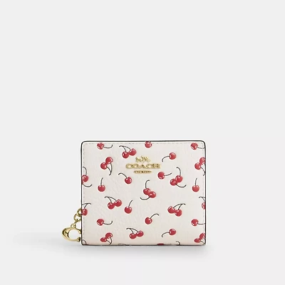 Snap Wallet With Cherry Print