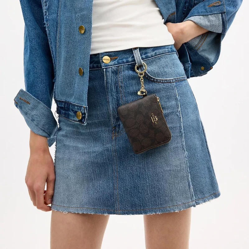 Small Corner Zip Wallet Signature Canvas