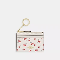 Mini Skinny Id Case With Cherry Print