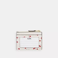 Mini Skinny Id Case With Cherry Print