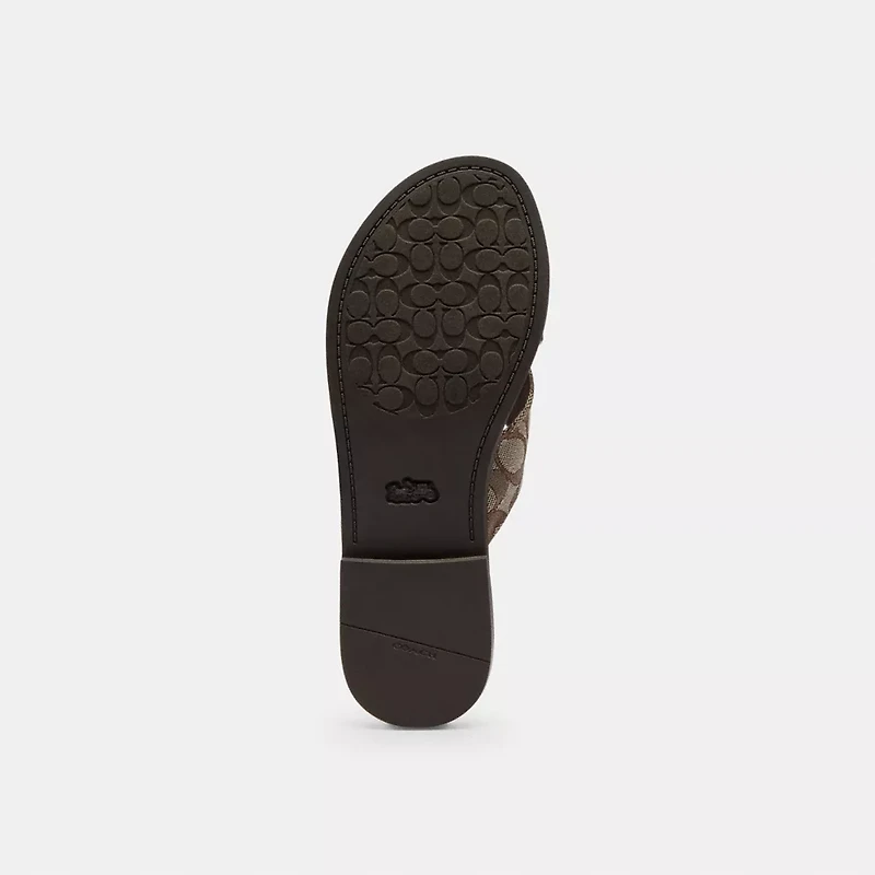 Crisscross Buckle Sandal Signature Jacquard