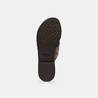 Crisscross Buckle Sandal Signature Jacquard