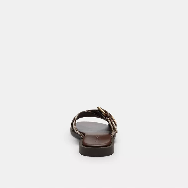 Crisscross Buckle Sandal Signature Jacquard