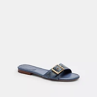 Margot Flat Sandal Crystal Signature Denim