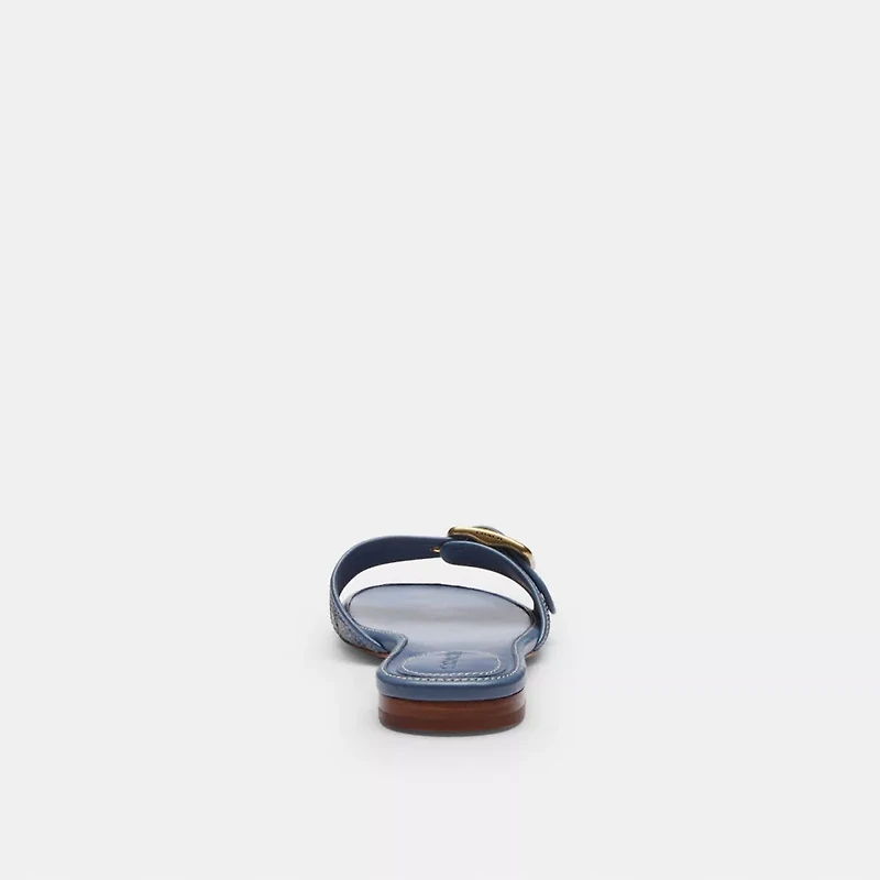 Margot Flat Sandal Crystal Signature Denim