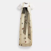 Printed Organza Balloon Dress