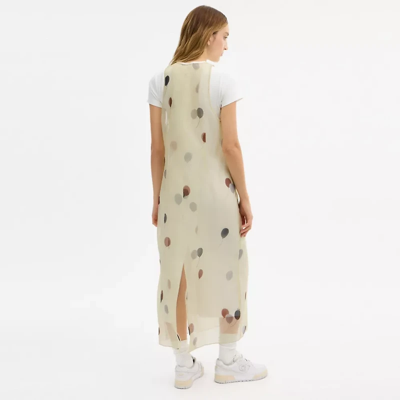 Printed Organza Balloon Dress