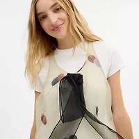 Printed Organza Balloon Dress